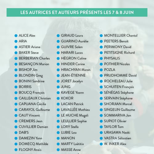 Festival RDV de la BD Amiens auteurs présents les 7et 8 juin