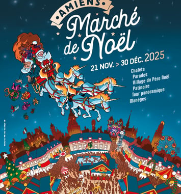 Affiche Marché de Noël Amiens 2025