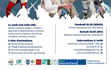 Vivez l'Épopée Médiévale, 680e anniversaire de la bataille de Crécy