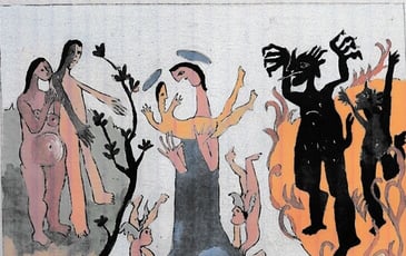 Études des fresques de l'église de Neuf Marché — Jacques Pasquier