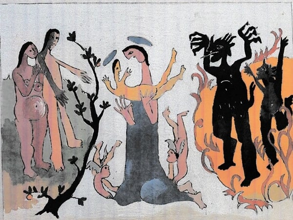 Études des fresques de l'église de Neuf Marché, Jacques Pasquier