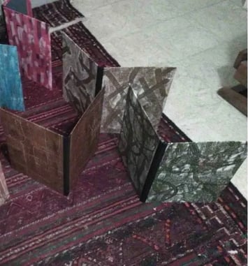 Atelier reliure : confection d'un carton à dessin